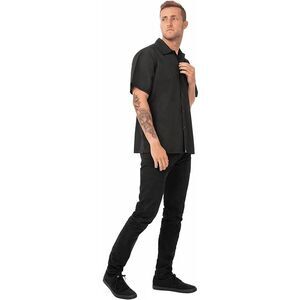NWOT Unisex Chef Works Black Cool Vent Cook Shirt Short Sleeved Size XL